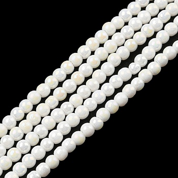 Electroplate Opaque Glass Beads Strands, Round, AB Color Plated, White, 2.3mm, Hole: 0.3mm, about 180~183pcs/strand, 14.09~14.33''(35.8~36.4cm)