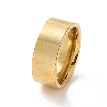 201 Stainless Steel Plain Band Ring for Women, Golden, 7.5mm, Inner Diameter: 17mm