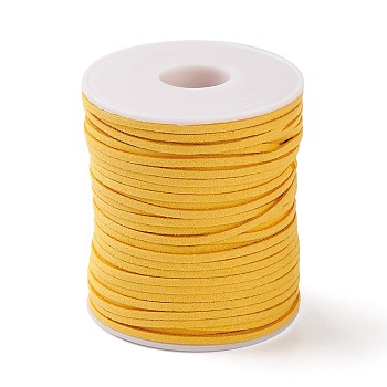 45M Faux Suede Cord, Faux Suede Lace, Gold, 2~2.5x1.5~2mm, about 50 Yards(45m)/Roll