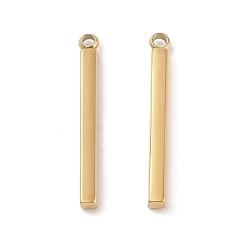 Ion Plating(IP) 304 Stainless Steel Pendants, Cuboid/Bar Charm, Real 18K Gold Plated, 22.5x2.5x2mm, Hole: 1.4mm