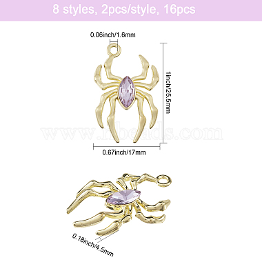 16Pcs 8 Styles Glass Spider Pendant(FIND-CA0008-37)-2