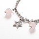 Moon & Star Stainless Steel Gemstone Charm Bracelets(X-BJEW-JB01935-01)-3
