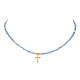 Brass Pendant Necklace with Glass Seed Beaded Chains for Women(NJEW-JN04429)-3