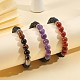 3Pcs 3 Colors Dyed Natural Agate Beads Stretch Bracelets(BJEW-SZ0001-23)-5
