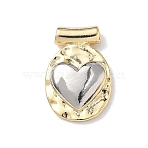 Religion Brass Pendants, Platinum & Golden, Heart, 17.5x11.5x3.3mm, Hole: 1.6mm(KK-C165-01C)