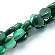 Natural Malachite Beads Strands, Heart, 10x10x4~5mm, Hole: 0.8mm, about 43pcs/strand, 15.75 inch(40cm)(G-D0011-02-10mm)