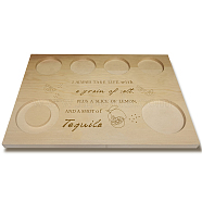 Wooden Wine Serving Tray, Rectangle, Lemon Pattern, 180x250x12.5mm(AJEW-WH0269-002)