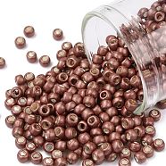 TOHO Round Seed Beads, Japanese Seed Beads, Frosted, (564F) Matte Galvanized Cabernet, 8/0, 3mm, Hole: 1mm, about 1110pcs/50g(SEED-XTR08-0564F)