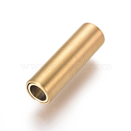 304 Stainless Steel Magnetic Clasps with Glue-in Ends, Ion Plating (IP), Matte, Column, Golden, 16x5mm, Hole: 3mm(STAS-F227-53A-G)