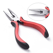 Carbon Steel Jewelry Pliers, Wire Cutter Pliers, Chain Nose Pliers, Serrated Jaw, Polishing, Platinum, 135mm(PT-S042)