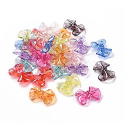 Transparent Acrylic Imitation Shell Beads, Bowknot, Mixed Color, 23~23.5x31~32x9mm, Hole: 2.5mm(X-OACR-P011-03L)