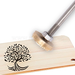 Stamping Embossing Soldering Brass with Stamp, for Cake/Wood, Tree Pattern, 60mm(AJEW-WH0123-025C)