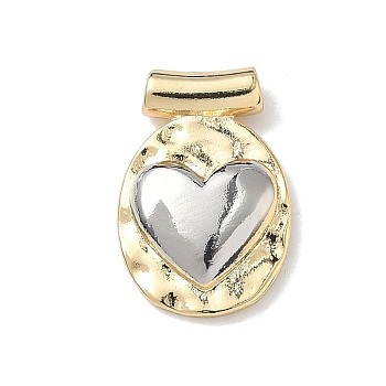 Religion Brass Pendants, Platinum & Golden, Heart, 17.5x11.5x3.3mm, Hole: 1.6mm