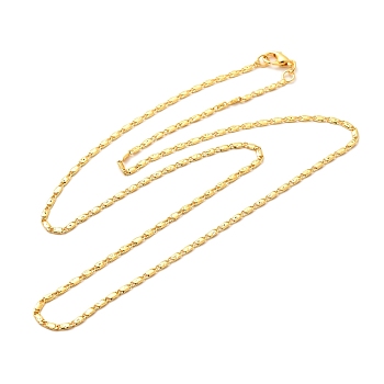 1.5mm Rack Plating Brass Oval Link Chain Necklaces for Women Men, Cadmium Free & Lead Free, 901 Stainless Steel Clasp, Long-Lasting Plated, Real 18K Gold Plated, 19.69 inch(50cm)