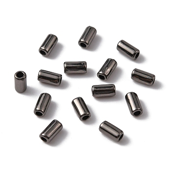 ABS Plastic Beads, for Bracelet Necklace, Clothes Accessories, Column, Gunmetal Plated, 6x3mm, Hole: 1.6mm, 1000pcs/bag