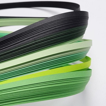 6 Colors Quilling Paper Strips, Gradual Green, 530x5mm, about 120strips/bag, 20strips/color