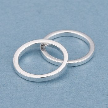 Brass Linking Rings, Long-Lasting Plated, Round Ring, 925 Sterling Silver Plated, 10x1mm, Inner Diameter: 8mm
