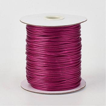 Eco-Friendly Korean Waxed Polyester Cord, Medium Violet Red, 0.5mm, about 169.51~174.98 Yards(155~160m)/Roll