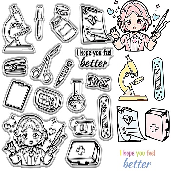 Plastic Stamps, for DIY Scrapbooking, Photo Album Decorative, Cards Making, Stamp Sheets, Mixed Shapes, 160x110mm