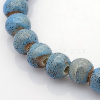 13mm Sky Blue Round Porcelain Beads