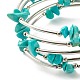 5 -bracelets en perles synthétiques turquoise (teints) à boucle pour femmes(BJEW-JB01517-09)-5