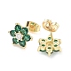Brass Micro Pave Cubic Zirconia Stud Earrings(X-EJEW-P247-05G-02)-2