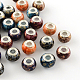 Rondelle Spray Painted Glass European Large Hole Beads(GPDL-R017-M)-1