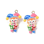 Alloy Enamel Pendants, Joker Charms, Golden, Mixed Color, 25.5x15.5x9mm, Hole: 1.5mm(AL-CBAA7FD-07)