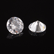 Cubic Zirconia Cabochons, Grade A, Faceted, Diamond, Clear, 4x2.5mm(ZIRC-M002-4mm-007)