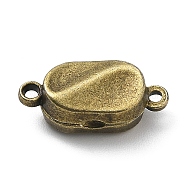Brass Magnetic Clasps with Loops, Oval, Antique Bronze, 7.5x17x6mm, Hole: 1.5mm(KK-Q785-08AB)
