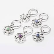 Alloy Gemstone Keychain, with 316 Surgical Stainless Steel Key Ring, 58mm(KEYC-JKC00143)