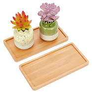 Bamboo Rectangle Plant Saucer, Plant Pot Tray, for Indoor and Outdoor Plants, BurlyWood, 176x89x9mm, Inner Diameter: 165x77.5mm(AJEW-WH0475-31)