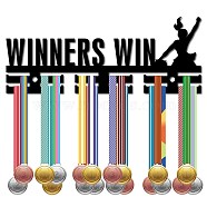 Word Winners Win Acrylic Medal Holder, Medals Display Hanger Rack, with Standoff Pins, Medal Holder Frame, Women Pattern, 113x290x10mm, Hole: 8mm(AJEW-WH0296-031)