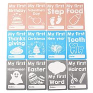 Paper Baby Festival Milestone Cards Sets, for Month Blanket or Photography Props, Rectangle, Mixed Color, 153x102x0.4mm, 12pcs/set(DIY-H127-A01)