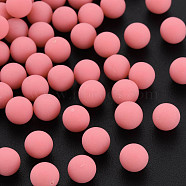 Opaque Acrylic Beads, Frosted, No Hole, Round, Salmon, 6mm, about 3900pcs/500g(PAB702Y-B01-05)