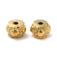 304 Stainless Steel Beads, Cube with Heart, Real 18K Gold Plated, 6x4.5mm, Hole: 1.6mm(STAS-I203-34G)
