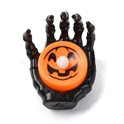 Halloween Resin Skeleton Hand LED Light Figurines Ornament, for Halloween Party Decoration, Built-in Battery, Black, 65x52x54mm(AJEW-Z036-02B)