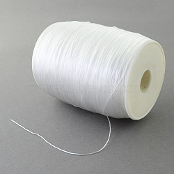 Flat Elastic Crystal String, Elastic Beading Thread, for Stretch Bracelet Making, White, 1mm, about 765.52~874.89 yards(700~800m)/roll(EW-R001-14)