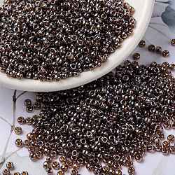 MIYUKI Round Rocailles Beads, Japanese Seed Beads, (RR327) Transparent Dark Raspberry Luster, 8/0, 3mm, Hole: 1mm, about 422~455pcs/bottle, 10g/bottle(SEED-JP0009-RR0327)