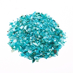Natural Freshwater Shell Beads, Shell Shards, Dyed, No Hole, Chip, Dark Turquoise, 1~10x1~4x0.5~2mm(X-BSHE-I011-03B)