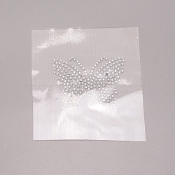 Glitter Hotfix Rhinestone, Iron on Patches, Dress Shoes Garment Decoration, Butterfly, Crystal, 49x60x1mm(DIY-WH0259-99)