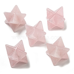 Natural Rose Quartz Beads, No Hole/Undrilled, Merkaba Star, 25x25x25mm(G-A206-01B-53)