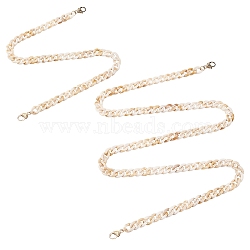 2 Pcs Acrylic Bag Strap Chains, with Alloy Swivel Clasps, for Bag Replacement Accessories, Bisque, 100.7cm, 60.5x1.35x0.45cm(AJEW-WR0001-08)