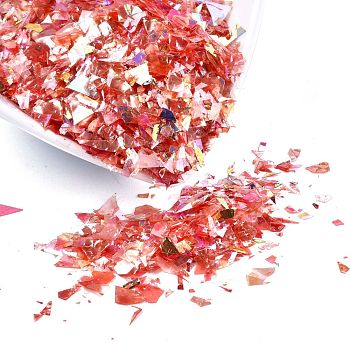 Plastic Candy Sequins/Paillette Chip, UV Resin Filler, for Epoxy Resin Jewelry Making, Red, 2~20x2~16mm, about 20g/bag