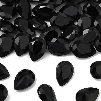 Preciosa&reg MAXIMA Crystal Fancy Stones, Czech Crystal, 435 16 301 Baroque Pear, Unfoiled, 23980 Jet, 14x10mm