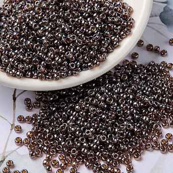 MIYUKI Round Rocailles Beads, Japanese Seed Beads, (RR327) Transparent Dark Raspberry Luster, 8/0, 3mm, Hole: 1mm, about 422~455pcs/bottle, 10g/bottle