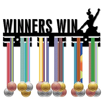 Word Winners Win Acrylic Medal Holder, Medals Display Hanger Rack, with Standoff Pins, Medal Holder Frame, Women Pattern, 113x290x10mm, Hole: 8mm