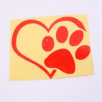 Waterproof PVC Self Adhesive Sticker, Car Stickers, DIY Car Decoration, Footprint, Red, 14x10x0.1cm
