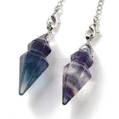 Natural Fluorite Pointed Dowsing Pendulums(G-K338-12P-07)-2