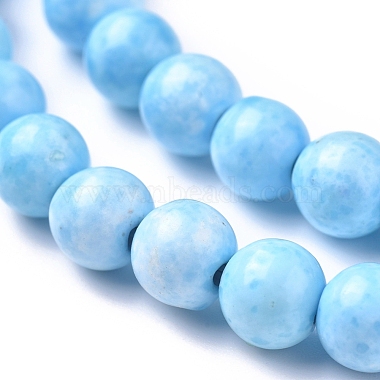 Assembled Synthetic Hemimorphite and Larimar Beads Strands(G-D0006-C01-6mm)-3